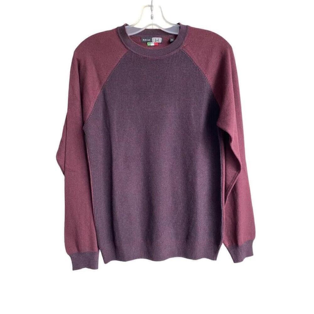 Horst Maroon Knit Mens M Medium Made in Italy Pullover Sweater op - Picture 1 of 7